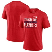 Men's Fanatics Heather Red Washington Capitals 2024 Stanley Cup Playoffs Crossbar Tri-Blend T-Shirt